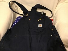 Carhartt Mens Quilt Lined Duck Bib Overall Black Size 46x32 160 R41-DNY Snaps