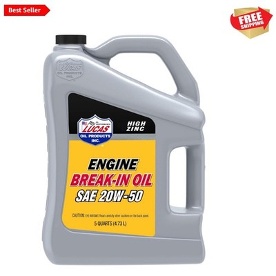 SAE 20W-50 Racing Engine Break-in Oil - 5 Quart for Optimal Performance