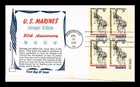 DR JIM STAMPS US COVER MARINE CORPS RESERVE 50TH ANNIVERSARY FDC PLATE BLOCK