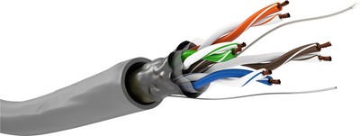 Goobay 15012 CAT 5e Netzwerkkabel, F/UTP, Grau, 100 m - CU, AWG 26/7 (stranded),