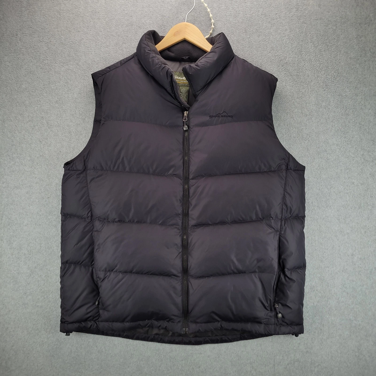 Eddie Bauer Black Premium Goose Down Puffer Vest Men’s XL