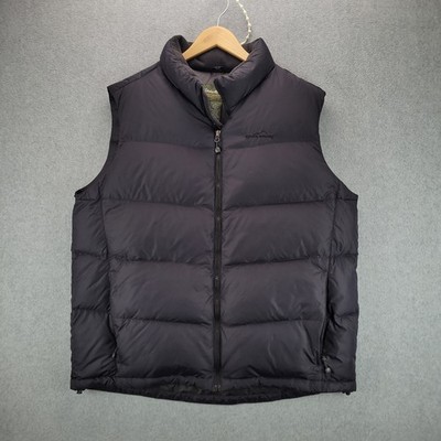 Eddie Bauer Black Premium Goose Down Puffer Vest Men s XL