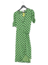 Dancing Leopard Wrap Midi Dress UK6 in Green