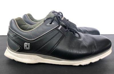 FootJoy Golf Shoes Mens Size 10 W Black Spikeless Pro SL Gray White Blue 53077