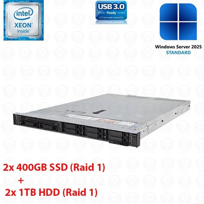 #ad Dell PowerEdge R440 SFF 20 Core 2x Silver 4210 64GB RAM H330 Windows Server 2025 $950.99