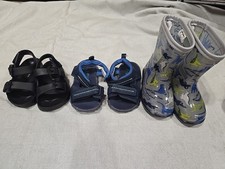 Infant Baby Boy Shoe Lot Bundle Size 4 Water Boots Sandals All New