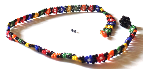 Vintage Multicolor Floral Necklace Needs Repair - Bild 3 von 5