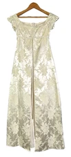 Vintage Steppin Out Cream Gold Jaccard Empire Formal Dress Wedding  Renaissance