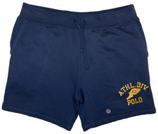 Polo Ralph Lauren Athl Div 67 Fleece Sweat Shorts XL Navy w/Yellow Logo 125 NWT