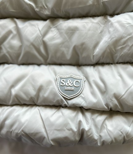Sydney & Company London Reversible Puffer Vest Dog Jacket Large Aqua/Gray NWT - Picture 6 of 8