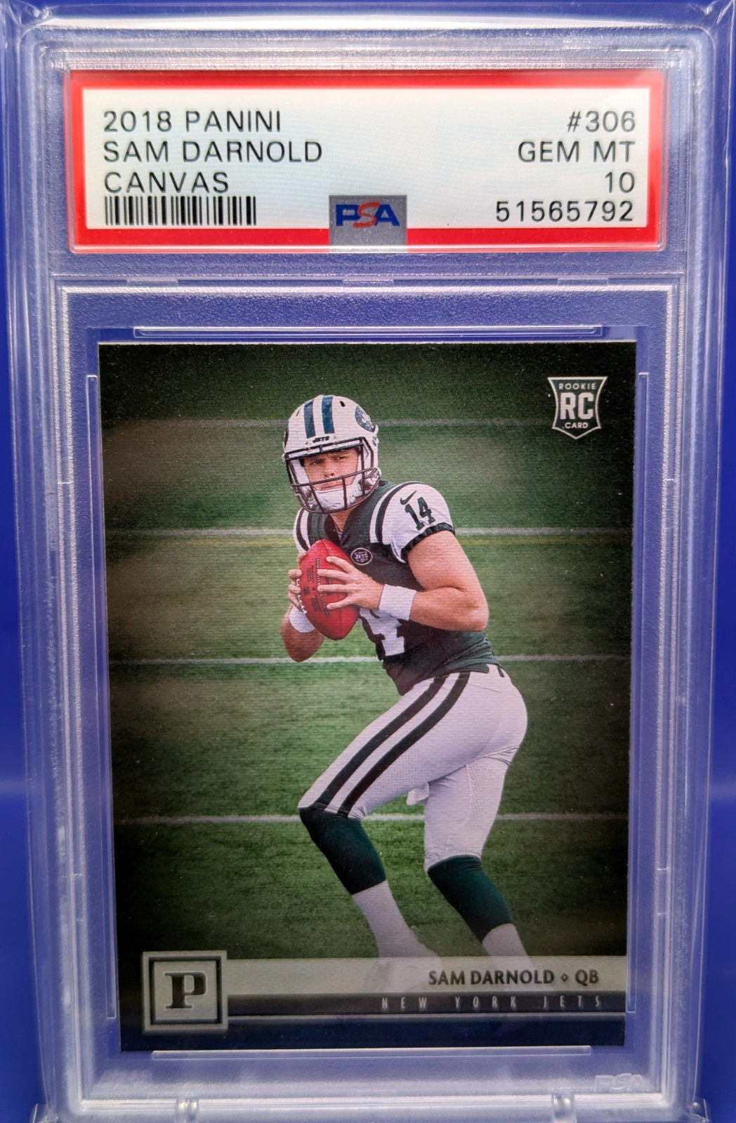 Sam Darnold Rookie PSA 10 GEM 2018 Panini Football Canvas SP Low POP #306 RC