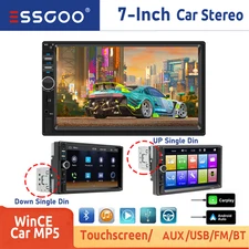 7" 1 DIN Car Stereo Touch Screen Head Unit Apple Carplay Android Auto Radio MP5