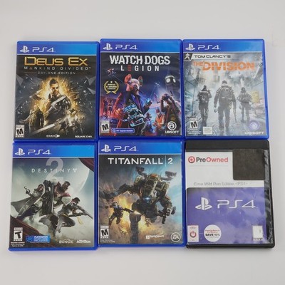 PS4 Game Lot of 6: Deus Ex Watch Dogs Legion Division Destiny 2 Titanfall 2 Crew