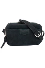 American Leather Co. Nashville Leather Double Zip Crossbody Black