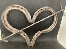 Heart Shape With Arrow Metal Art Upcycled Horseshoe Wall Decor