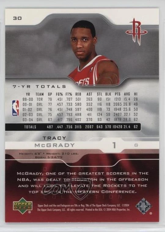 2004-05 Upper Deck Pro Sigs Diamond Collection Tracy McGrady #30 HOF - Image 2 of 2