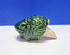 Vintage Green Frog Ceramic Plant Watering Spike