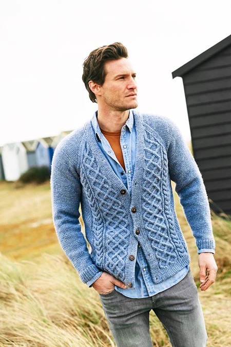 9876 Stylecraft Mens Aran Cardigans Knitting Pattern Genuine