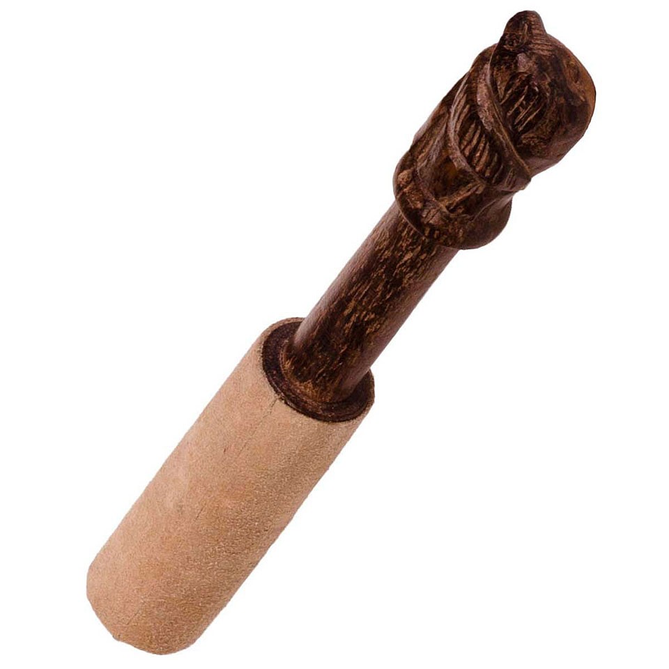 Klangwelt Zubehör Afroton carved Leather Singing Bowl Mallet Klöppel Klangschale