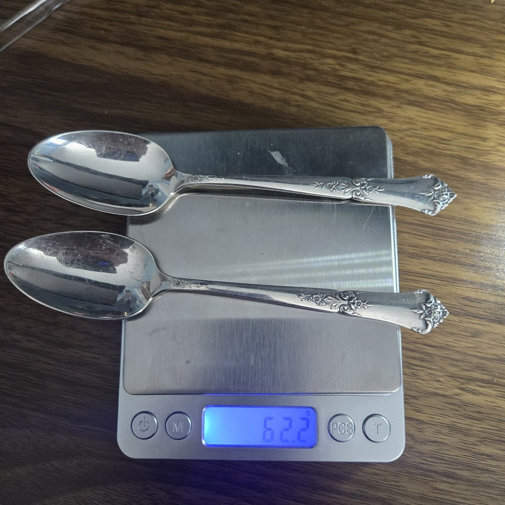 Pair Of Small State House Sterling Silver  Spoons 62g