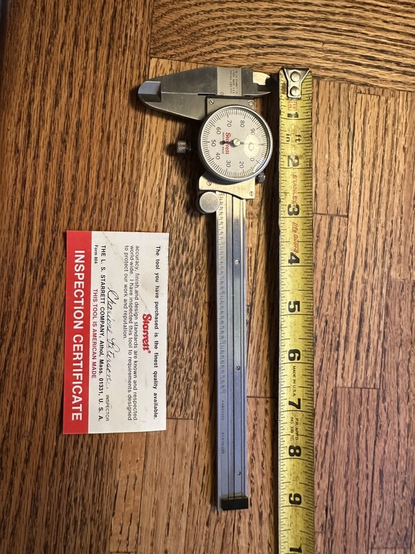 Starrett No 120 Dial Caliper 6 Inch Hardened Stainless Steel .001 USA 