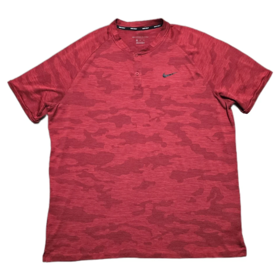 Nike Tiger Woods TW Polo Rojo Camuflaje Zonal Enfriamiento Hoja Cuello Para Hombres 2XL Foto 2 de 4
