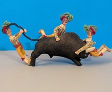 Vintage Matador & Bull Felt Doll - Folk Art S...