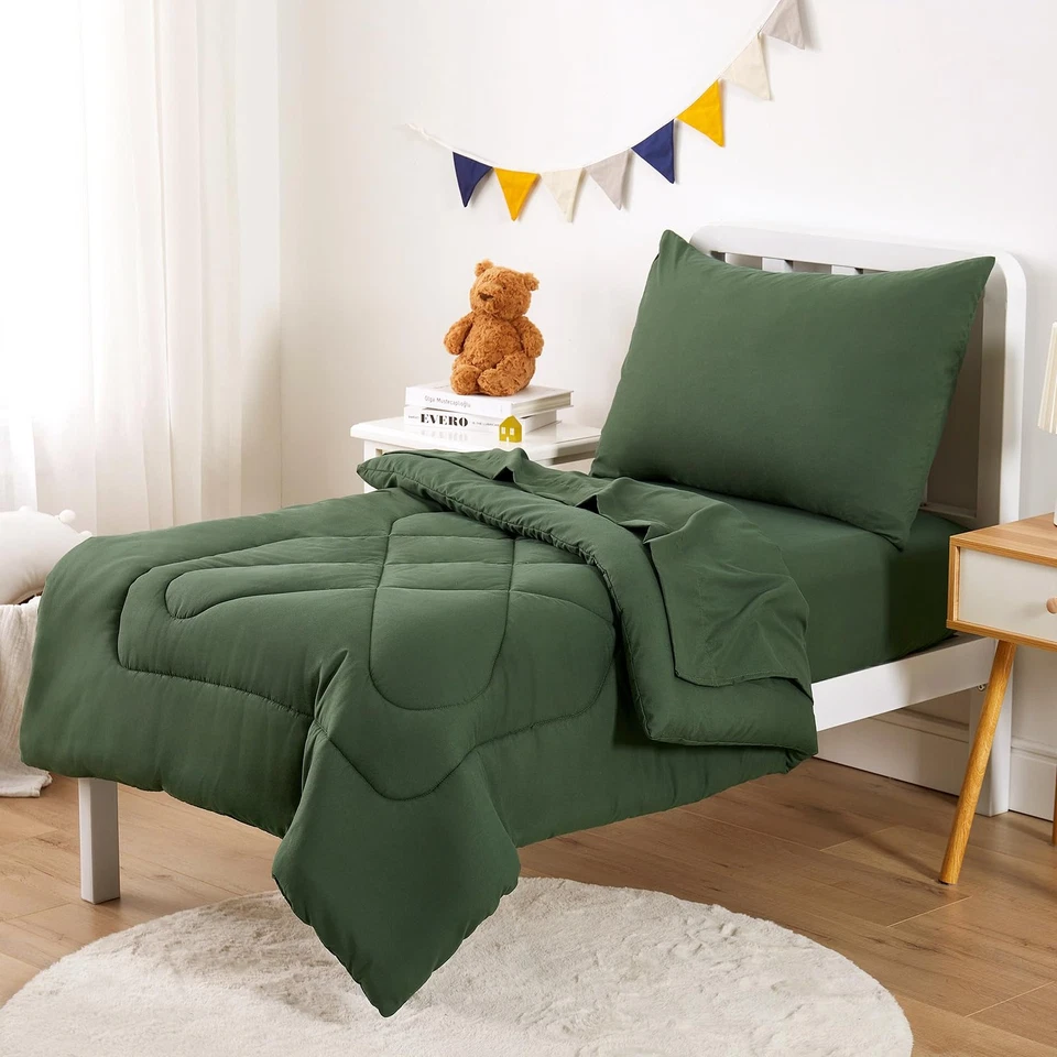 - Juego de Cama para Niños Niñas, Juego de Cama Cuna Suave 4 Piezas Incluye Edredón,... Foto 2 de 4