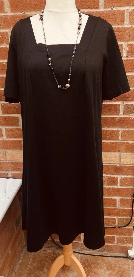 WARDROBE Size 22 Black Dress Stretchy Evening Holiday Wedding Excellent L1 - Image 3 of 4