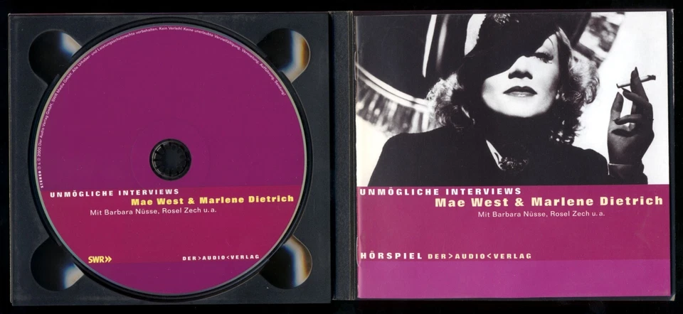 Mae WEST & Marlene DIETRICH★UNMÖGLICHE INTERVIEWS★Hörspiel★CD★SWR★NEUWERTIG★ - Bild 3 von 3