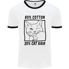 Part Cotton Part Cat Hair Funny Mens Ringer T-Shirt