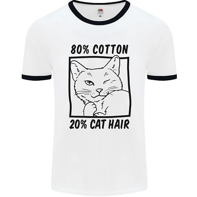 Part Cotton Part Cat Hair Funny Mens Ringer T-Shirt