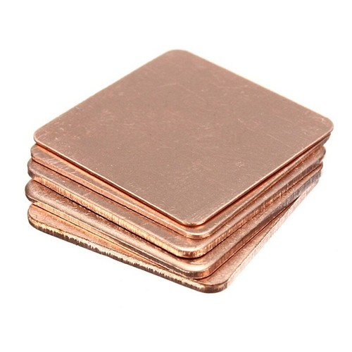 5 X Copper Heat Sink Cooling Heatsinks Pad Shim Laptop CPU GPU Heatsink 0.3-2mm - Photo 17/19