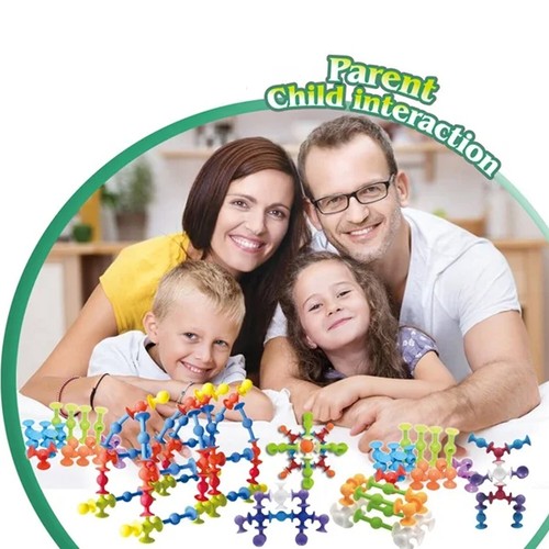 58 Piece Suction Cup Toy Set with Bin, Stimulating Sensory Travel Bathtub Toys - Picture 5 of 5