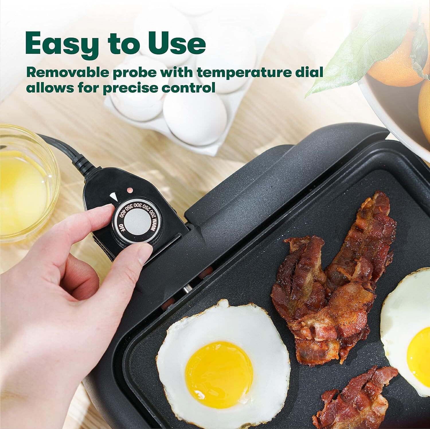 BELLA Electric Griddle W Warming Tray Make 8 Pancakes or Eggs at Once Fry Flip eBay
