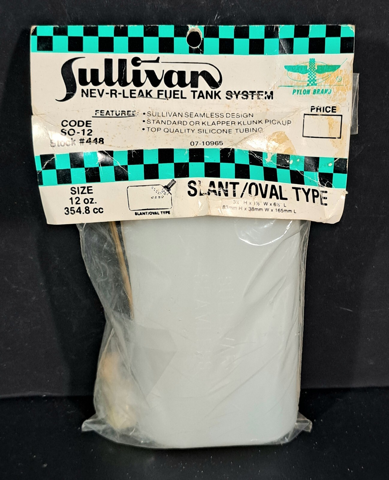 Sullivan Fuel Tank System 12 oz Slant Oval Type 448 RC Plane Car Truck