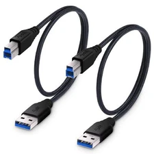 Besgoods USB 3.0 Cable A-Male to B-Male 1.5ft/50cm Short Cable Braided Cord- ...