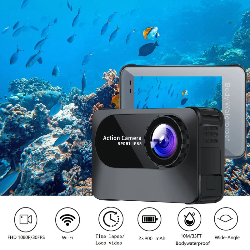 4K Ultra HD WiFi Sport Video Action Camera 2.0in Underwater Waterproof Camcorder - Image 4 of 4