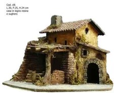 presepe casetta in legno e sughero  mod. cl6