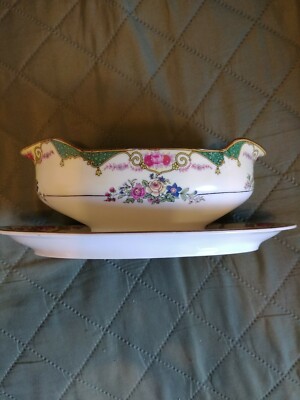 Vintage PHOENIX CHINA Porcelain Floral Gravy Boat, CECHOSLOVAKIA, Nice, # 2213