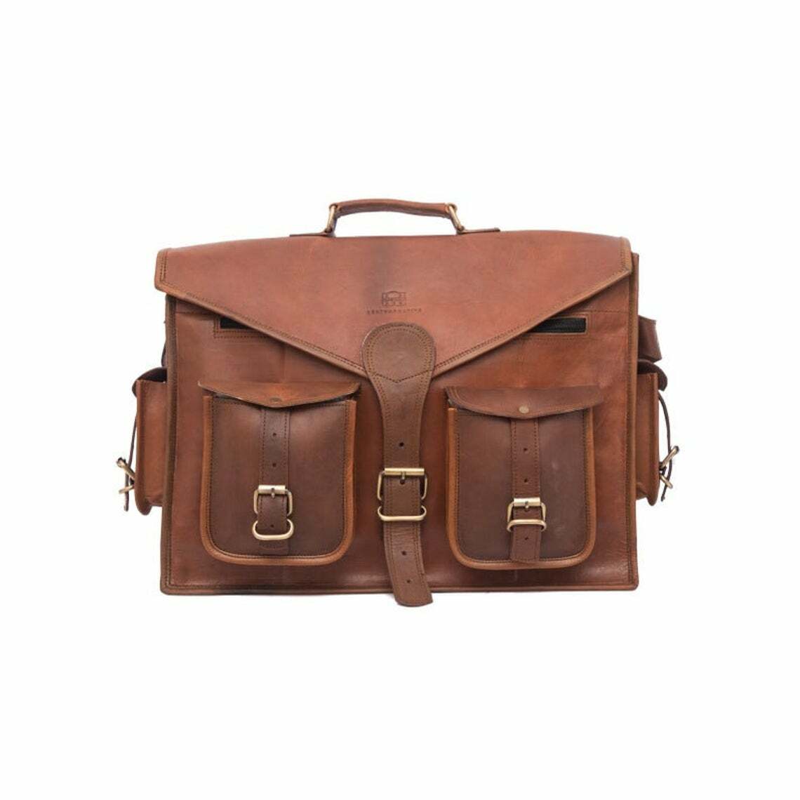Men's Genuine Leather Vintage Laptop Messenger Handmade Briefcase Bag Satchel
