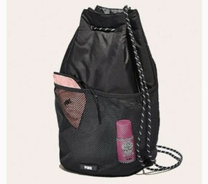 black pink string bag
