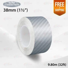 CARBON FIBER SILVER 1.5" 38mm PIN STRIPE Car Model Streamline TAPE Vinyl Sticker