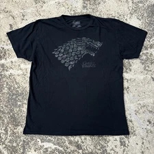 Game Of Thrones T Shirt Adult XL Black Graphic Stark Dire Wolf HBO Short Sleeve