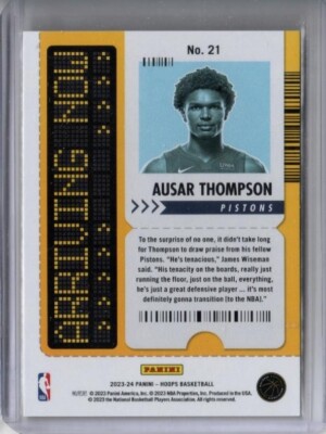 その他 Ausar Thompson Hoops Rookie Card  auto AUSAR THOMPSON AUTO 2023-24 Panini NBA Hoops Hot Signatures