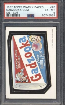 1967 Topps Wacky Packs Die-Cuts Gadzooka Bubble Gum #20 PSA 6 “EX