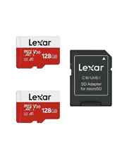 Lexar E-Series 128GB Micro SD Card 2 Pack, microSDXC UHS-I Flash Memory Card wit