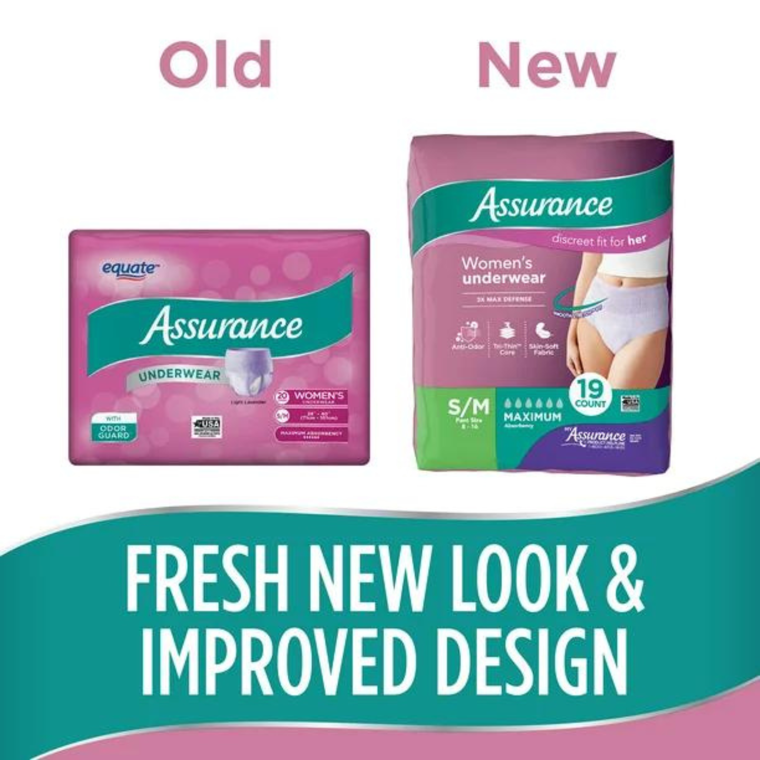 36 Ct Assurance Incontinence & Postpartum Underwear For Women Adult Diaper S/M eBay