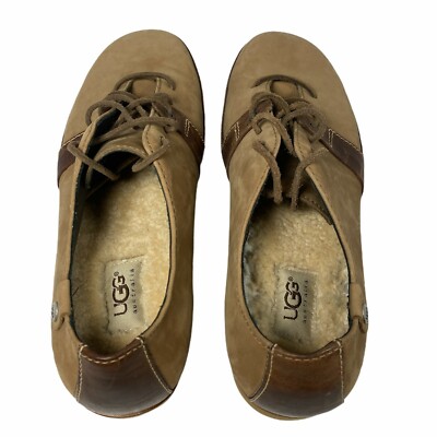 UGG Australia Wyatt Track Oxfords 5559 Brown Sheepskin Suede 