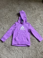 Girls Adidas Purple Hoodie Logo Size 4